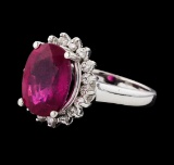 6.33 ctw Ruby and Diamond Ring - 14KT White Gold