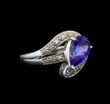 18KT White Gold 1.72 ctw Tanzanite and Diamond Ring