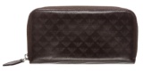 Emporio Armani Dark Brown Leather Zipper Wallet