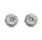 0.88 ctw Diamond Earrings - 14KT White Gold