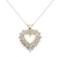 1.30 ctw Diamond Heart Shaped Pendant with Chain - 14KT Yellow and White Gold