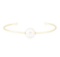 0.02 ctw Diamond and Pearl Cuff Bracelet - 14KT Yellow Gold