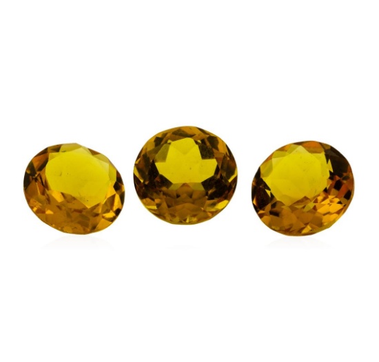 12.71 ctw.Natural Round Cut Citrine Quartz Parcel of Three