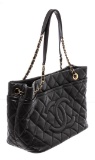 Chanel Black Caviar Leather Timeless Soft Shopper Tote Bag