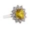 5.16 ctw Sapphire and Diamond Ring - 14KT White Gold