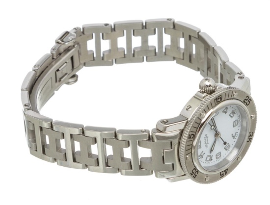 Hermes Stainless Steel Clipper Watch
