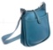 Hermes Bleu Jean Clemence Leather Evelyne II Bag