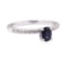 1.31 ctw Blue Sapphire and Diamond Ring - 14KT White Gold