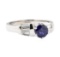 1.52 ctw Sapphire And Diamond Ring - 14KT White Gold