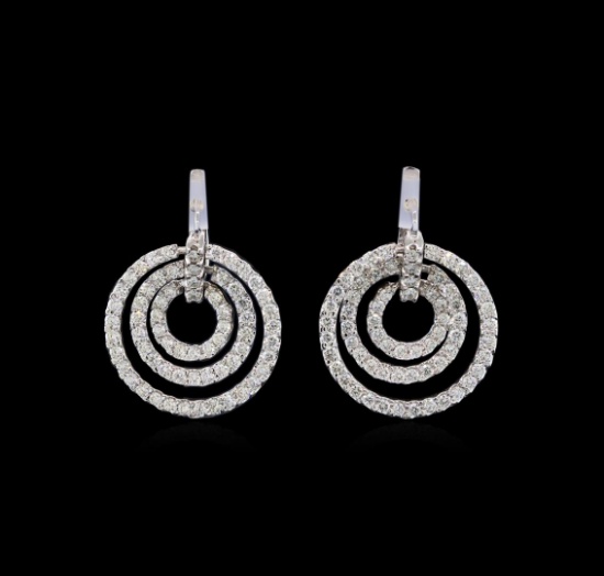 14KT White Gold 0.85 ctw Diamond Earrings