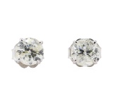 1.01 ctw Diamond Earrings - 14KT White Gold