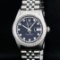 Rolex Mens Stainless Steel Black String Diamond 36MM Datejust Wristwatch