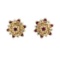 0.25 ctw Ruby and Diamond Starbust Studs - 14KT Yellow Gold