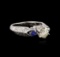 18KT White Gold 1.30 ctw Sapphire and Diamond Ring