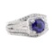 2.70 ctw Sapphire And Diamond Ring - 14KT White Gold