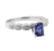 1.60 ctw Sapphire and Diamond Ring - 18KT White Gold