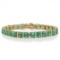 12.25 ctw Emerald and 2.20 ctw Diamond 14K Yellow Gold Bracelet