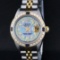Rolex Ladies 2 Tone 18K Gold Bezel Blue MOP Diamond & Sapphire Datejust Wriswatc