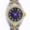 Rolex Ladies 2 Tone 14K Blue Vignette VS Diamond Datejust Wristwatch