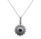 Pearl and Diamond Pendant With Chain - 18KT White Gold