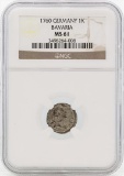 1760 Germany Bavaria 1 Kreutzer Coin NGC MS61