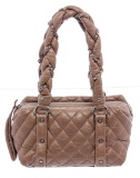 Chanel Beige Leather Small Lady Braid Bowler Bag