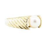 7mm Cultured Pearl Ring - 14KT Yellow Gold