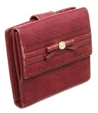 Gucci Dark Red Guccissima Leather French Flap Wallet