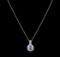 1.36 ctw Tanzanite and Diamond Pendant With Chain - 14KT White Gold