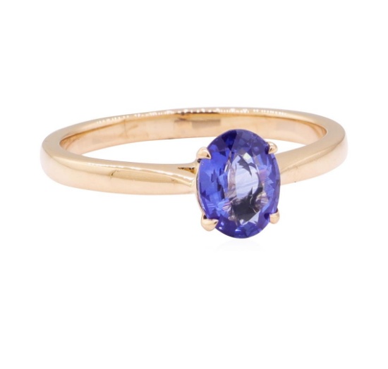 0.98 ctw Blue Sapphire Ring - 18KT Rose Gold
