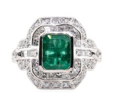 1.94 ctw Emerald and Diamond Ring - Platinum