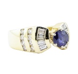 1.88 ctw Sapphire And Diamond Ring - 14KT Yellow Gold