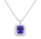 50.20 ctw Tanzanite and Diamond Pendant & Chain - 14KT White Gold