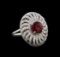 14KT White Gold 2.73 ctw Ruby and Diamond Ring