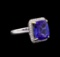 14KT White Gold 6.80 ctw Tanzanite and Diamond Ring