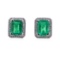 3.38 ctw Emerald and Diamond Earrings - 14KT White Gold