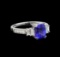 14KT White Gold 1.28 ctw Tanzanite and Diamond Ring