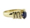 1.30 ctw Oval Brilliant Blue Sapphire And Diamond Ring - 14KT Yellow Gold