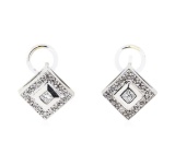 0.60 ctw Diamond Earrings - 14KT White Gold