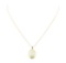 12mm x 10mm Cabochon Jade Pendant with Chain - 14KT + 18KT Yellow Gold