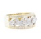 0.52 ctw Diamond Wide Band - 14KT Yellow And White Gold