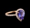 14KT Rose Gold 2.77 ctw Tanzanite and Diamond Ring