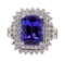 5.59 ctw Tanzanite and Diamond Ring - Platinum