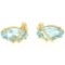 14k Yellow Gold 2.00 ctw Semi Caged Marquise Cut Blue Topaz Stud Earrings