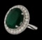 7.83 ctw Emerald and Diamond Ring - 14KT White Gold