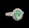 2.61 ctw Emerald and Diamond Ring - 14KT White Gold