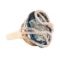 44.60 ctw London Blue Topaz And Diamond Ring - 14KT Rose Gold