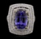 14KT Yellow and White Gold 8.13 ctw Tanzanite and Diamond Ring