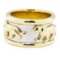 Inlaid Panther Motif Ring - 14KT Yellow and White Gold