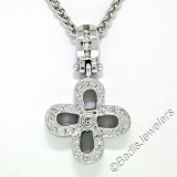 14kt White Gold 0.44 ctw Diamond Open Flower Pendant Necklace